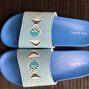Vera Bradley Blue Fish Slide Sandals